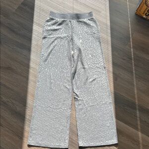 Express Silver Sequin Wide-Leg Pants